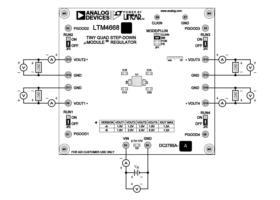 Location Circuit - Analog Devices Inc. DC2785A-A Demo Board for LTM4668